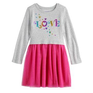 Jumping Beans Girls Size 4 Love French Terry Tulle Dress